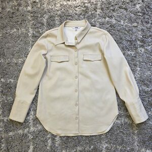 BB Dakota X Steve Madden Faux Leather Button Down Shacket Coat Jacket Sz S